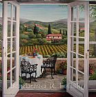 Barbara Paintings - Lunch Overlooking Lucca by Barbara Felisky